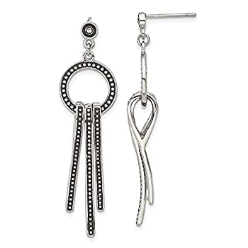 【中古】【輸入品・未使用】IceカラットステンレススチールバーPostスタッドドロップダングルシャンデ..