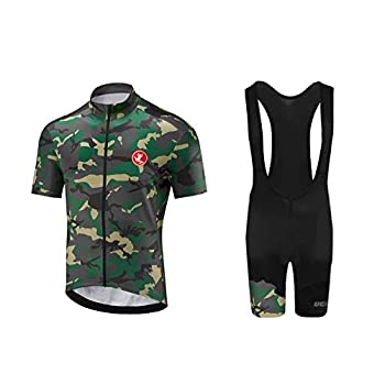 楽天スカイマーケットプラス【中古】【輸入品・未使用】Uglyfrog 国旗カラー迷彩メンズサイクリングウェアセット スポーツウェア スーツ 自転車 バイク 春 秋 アウトドア 半袖ジャージ + ビブショーツ