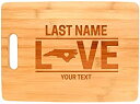 【中古】【輸入品・未使用】カスタム任意のテキストLove North CarolinaウェディングギフトPersonalized竹カッティングボード Big Rectangle ベージュ