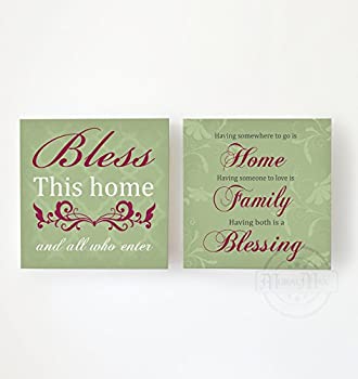 【中古】【輸入品・未使用】MuralMax???Home Family Blessingインスピレーション引用符???ストレッチキャンバス壁アート???残る記念ギフト???ユニークな壁装飾