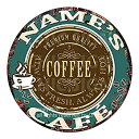 【中古】【輸入品・未使用】任意の名前 任意の文字 コーヒー カフェ カスタム パーソナライズ シック ブリキ看板 素朴 シャビー ヴィンテージスタイル レトロ ...