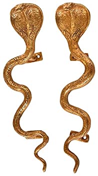 【中古】【輸入品・未使用】エキゾチック インディア スネーク ドアハンドル - 真鍮像 ZCV18