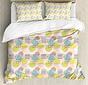 【中古】【輸入品・未使用】Geometricインテリア布団カバーセットby Ambesonne、モダンIllustration with unusual Tri...