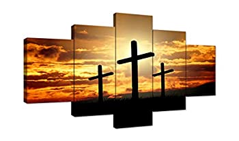 【中古】【輸入品・未使用】amemny 5パネルJesus Crossペイントプリントポスター壁アート絵画ホーム装..