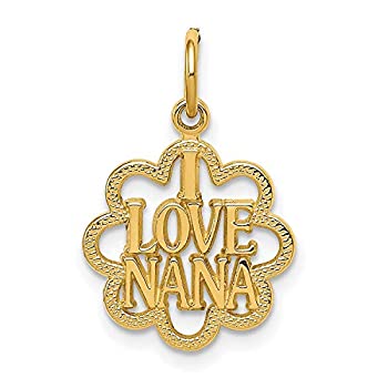 【中古】【輸入品・未使用】14K イエローゴールド I Love Nana 言葉 フラワー型チャーム 21 mm x 12 mm 【中古】【輸入品・未使用】14K イエローゴールド I Love Nana 言葉 フラワー型チャーム 21 mm x 12 mm