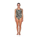 【中古】【輸入品・未使用】Arena Women's Camo Light Drop Back One Piece Fl Black/Green 24