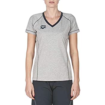 yÁzyAiEgpzArena Standard Women's Team Line Short Sleeve T-Shirt, Medium Grey Melange, XXL