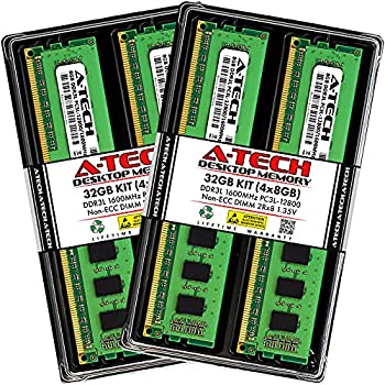 【中古】【輸入品・未使用】A-Tech 32GB (4x8GB) DDR3/DDR3L 1600 MHz PC3L 12800 DIMM デスクトップRAMキット | 2Rx8 1.35V 低電圧 240ピン 非ECC アンバッファードメモリ