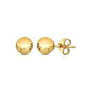 【中古】【輸入品・未使用】Pori Jewelers プレミアム14Kゴールドボールスタッドピアス バタフライバッキング 3mm-8mm イエローホワイトまたはローズ, 金属(4)
