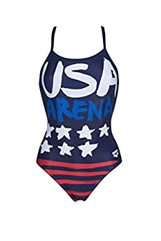 【中古】【輸入品・未使用】Arena Country Flags Light Drop Back MaxLife One Piece Swimsuit, USA Fl..