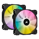 【中古】【輸入品・未使用】CORSAIR iCUE SP140 RGB ELITE with iCUE Lighting Node CORE 140mm PCケースファン ブラック (2個パック・コントローラー付属) CO-9050111-WW(2)