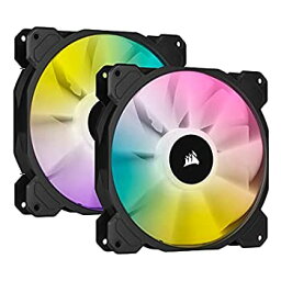 【中古】【輸入品・未使用】CORSAIR iCUE SP140 RGB ELITE with iCUE Lighting Node CORE 140mm PCケースファン ブラック (2個パック・コントローラー付属) CO-9050111-WW