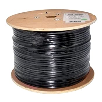 Vertical Cable Cat6, 550 MHz, Shielded, 23AWG, Solid Bare Copper, 1000ft, Black, Bulk Ethernet Cable