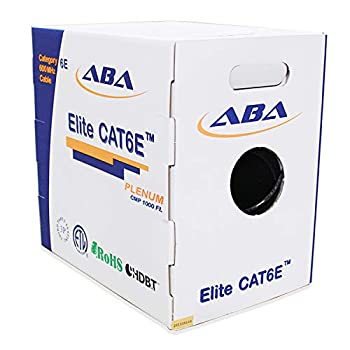 Cat6 Plenum CMP (Cat6e) イーサネットケーブル 1000フィート 23AWG UTP、600MHz、ソリッドベア銅、UL認証、スプライン付き、簡単プル(Reelex II