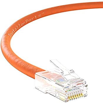 InstallerParts イーサネットケーブル CAT6ケーブル UTP ブーツなし 25フィート オレンジ プロフェッショナルシリーズ 10ギガビット/秒ネットワ