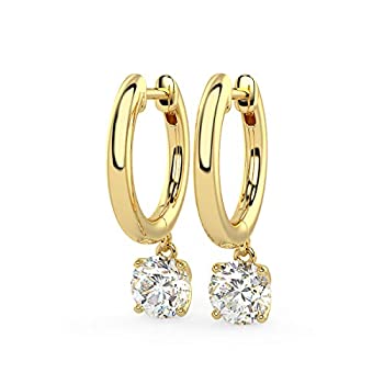 【中古】【輸入品・未使用】14K ゴールド ハギーフープイヤリング 1/2カラット ラウンドブリリアントカット 人工ダイヤモンド 4本爪セットドロップ (G-Hカラー VS1-VS2クラ 【中古】【輸入品・未使用】14K ゴールド ハギーフープイヤリング 1/2カラット ラウンドブリリアントカット 人工ダイヤモンド 4本爪セットドロップ (G-Hカラー VS1-VS2クラ