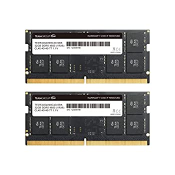 楽天スカイマーケットプラス【中古】【輸入品・未使用】TEAMGROUP Elite SODIMM DDR5 64GB （2x32GB） 4800MHz （PC5-38400） CL40 Non-ECC Unbuffered 1.1V 262ピン ノートパソコン メモリモジュール RAM