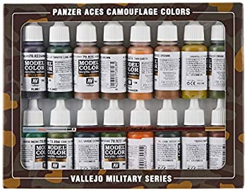 Vallejo Model Color Set - Panzer Aces Camouflage Colours (x16 Colours) - VAL70179