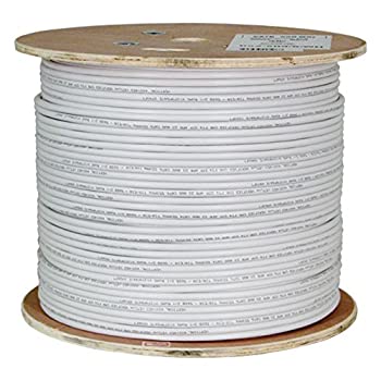 Vertical Cable Cat6A 10G, Shielded, 23AWG, Solid Bare Copper, PVC, 1000ft, White, Bulk Ethernet Cable