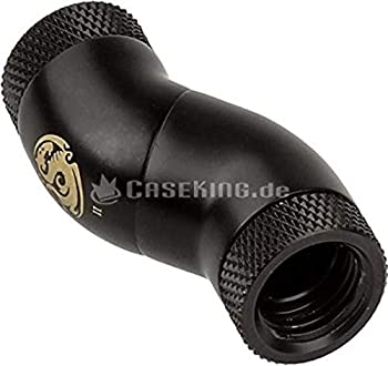 【中古】【輸入品・未使用】Bitspower IG1/4インチスレッド用 トリプル ロータリー(360度回転) スネークスタイル デュアル エクステンダー カーボンブラック BP-CBMSR3D