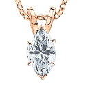 0.5カラットMarquise Diamond SolitaireペンダントネックレスDカラーsi2クラリティW / 16?