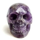 【中古】【輸入品・未使用】ヒーリング スカル クォーツ クリスタル 置物 彫刻 天然アメジスト 蛍石 ジェムストーン レイキ 彫刻 スカル像 コレクション ホームデコレーショ