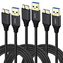 【中古】【輸入品・未使用】Besgoods USB 3.0 マイクロケーブル 3本パック 6フィート スーパースピード USB 3.0ケーブル Aオスからマイク...