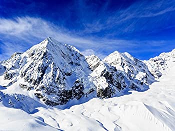【中古】【輸入品・未使用】DZJYQ 6.5x5フィート (2x1.5m) ブルースカイ ホワイトクラウド 雪 氷 山景色 ホリデー ツアー ファミリー 子供 スキー 写真撮影 家 壁 装飾 背景