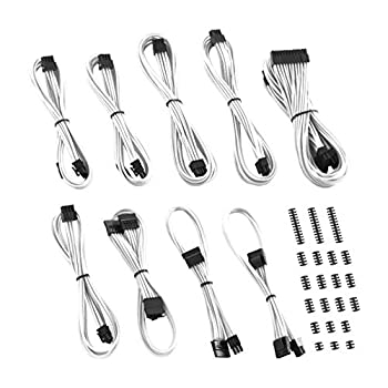 【中古】【輸入品 未使用】CableMod C-Series Classic ModMesh Sleeved Cable Kit for Corsair RM Black Label/RMi/RMX (White)