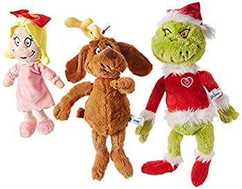 【中古】【輸入品・未使用】Aurora ドクター・スース シンディ・ルー・フー 12インチ グリンチ・サンタ 19インチ & 彼の犬 マックス 18インチ クリスマス 特別 ぬいぐるみ 3