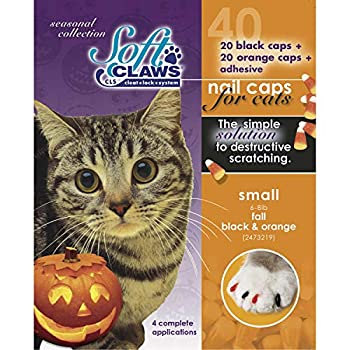 【中古】【輸入品・未使用】Feline Soft Claws Pet Halloween Colors Nail Cap Kit, Small, Black and ..