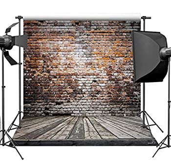 【中古】【輸入品・未使用】Sensfun 8x8フィート グレー セメント レンガ 壁 木製 床 背景 写真撮影用 ..