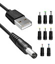 【中古】【輸入品・未使用】5V DC 電源ケーブル、USB → DC 5.5x2.1mm プラグ 充電コード 8 コネクターアダプター付き スピーカー、ルーター...