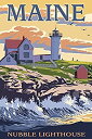 【中古】【輸入品・未使用】Nubble Lighthouse - York, Maine (24x36 Giclee Gallery Print, Wall Decor Travel Poster) by Lantern Press(4)