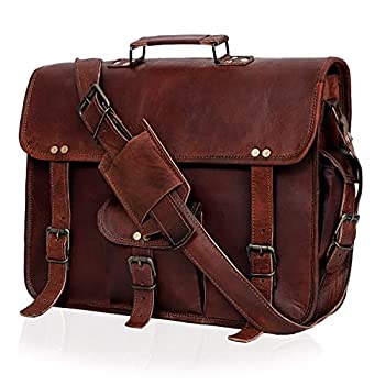 【中古】【輸入品・未使用】(ハンドメイドクラフト) Handmadecraftメッセンジャーバッグ 男女兼用 100％本革 ノートパソコン用 ブリーフケース ランドセル