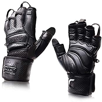 【中古】【輸入品・未使用】Elite Leather ジムグローブ 2インチ幅のリストラップ ベストレザーグローブデザイン ウェイトリフティング ボディビルディング 筋力トレーニン