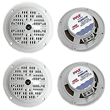 【中古】【輸入品・未使用】4) PYLE PLMR41W 4インチ 100W 海洋防水ボート/カーオーディオステレオスピ..