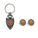 【中古】【輸入品・未使用】Indian Head Pennyシルバートーンロープカフリンクと矢印ヘッドキーチェーンギフトセット