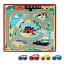 【中古】【輸入品・未使用】Melissa & Doug Round the Town Road Rug and CarアクティビティPlayセットwith 4?Wooden Cars ( 39?x 91.44?CM )