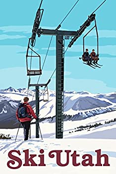 【中古】【輸入品・未使用】ユタ州スキー???Ski Lift日シーン 24 x 36 Giclee Print LANT-68247-24x36