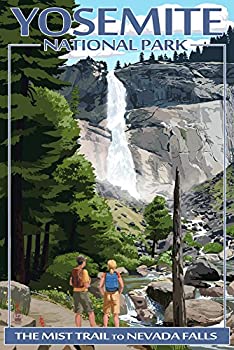 【中古】【輸入品・未使用】The Mist Trail - Yosemite National Park, California (24x36 Giclee Gallery Print, Wall Decor Travel Poster) by Lantern Press