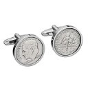 【中古】【輸入品 未使用】WorldcoinCufflinks カフリンクス ロジウムメッキ 71歳の誕生日コインカフリンクス 1949 US 10セント硬貨 カフリンクセット 男性へのギフト ハン