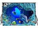 【中古】【輸入品・未使用】Sensfun 3D 水中 世界 背景 水族館 サンゴ 魚 海下 イルカ フォトブース背景 ベビーシャワー 夏 誕生日パー..