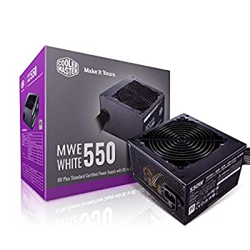 【中古】【輸入品 未使用】Cooler Master MWE 550 White 550W 80 White PSU with Hydro-Dynamic-Bearing Silent 120mm Fan Single 12V Rail Flat Black Cables Model MPE