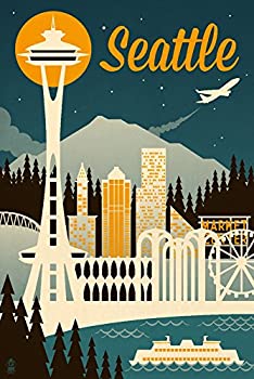 【中古】【輸入品・未使用】シアトル、ワシントン???レトロSkyline 24 x 36 Giclee Print LANT-47087-24x36 【中古】【輸入品・未使用】シアトル、ワシントン???レトロSkyline 24 x 36 Giclee Print LANT-47087-24x36