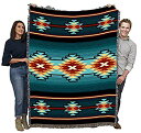 【中古】【輸入品・未使用】Pure Country Weavers Aydin ターコイズブランケット 南西ネイティブアメリカン風 ギフトタペストリー コットン...