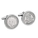 【中古】【輸入品・未使用】WorldcoinCufflinks カフリンクス ロジウムメッキ 1947年ラッキーイングリッシュカフスボタン 73歳の誕生日 純正...