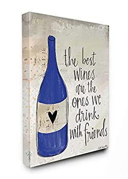 【中古】【輸入品・未使用】Stupell Industries Best Wines are Drank with Friends ブルーボトル ハート付き いたずら書き キャンバスウォールアート 24 x 30 マルチカラー skymarketplus-11273363 スカイマーケットプラス パッケージ画像