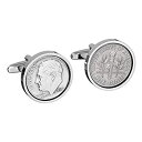 【中古】【輸入品・未使用】WorldcoinCufflinks カフリンクス ロジウムメッキ 71歳の誕生日 1950年純正コインカフスボタン
