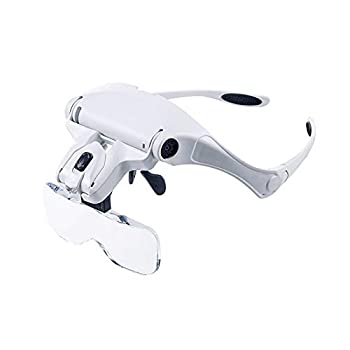 【中古】【輸入品・未使用】SOONHUA ヘッドバンド拡大鏡 LEDライト付き ヘッドマウント拡大鏡 ハンズフ..